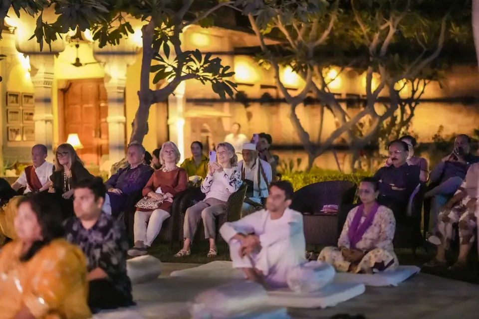 Guests listening at the night concert