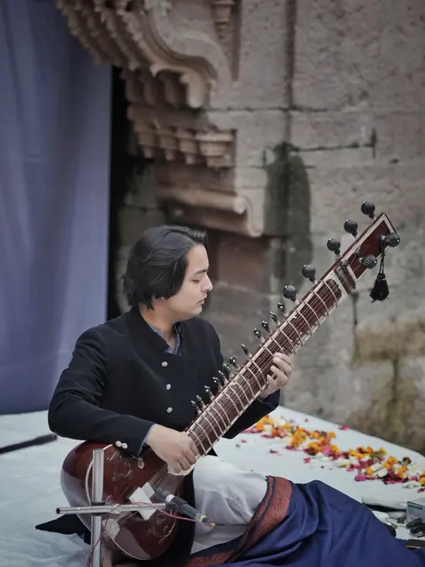 Mehtab Ali Khan playing sitar