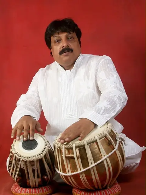 Ustad Hanif Khan with the tabla